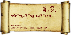 Mátyásy Dália névjegykártya